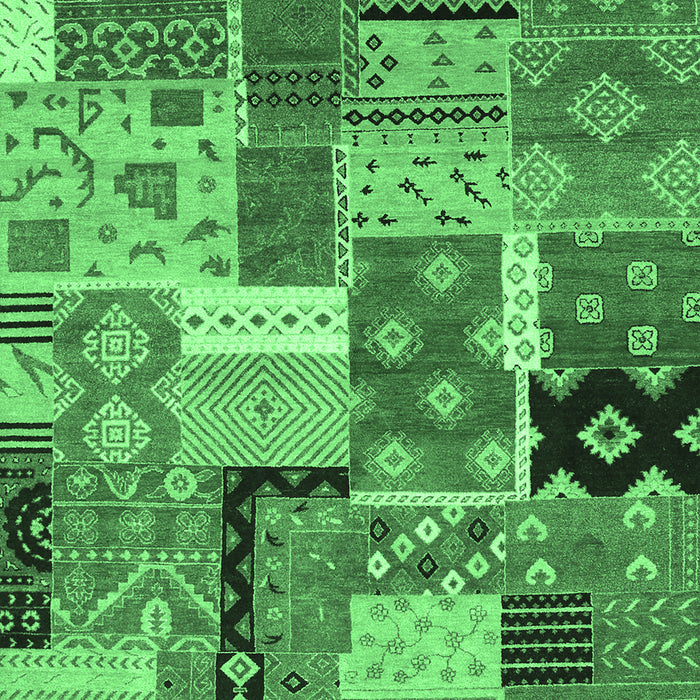 Machine Washable Southwestern Emerald Green Country Area Rugs, wshcon2626emgrn