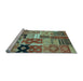 Sideview of Machine Washable Southwestern Light Blue Country Rug, wshcon2626lblu