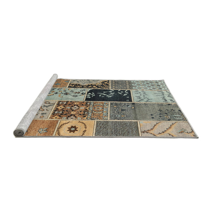 Serging Thickness of Machine Washable Contemporary Brown Rug, wshcon2627