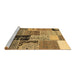 Sideview of Machine Washable Patchwork Brown Transitional Rug, wshcon2627brn