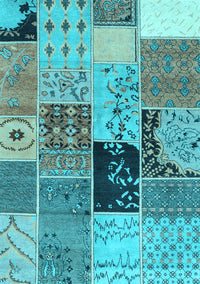 Patchwork Light Blue Transitional Rug, con2627lblu