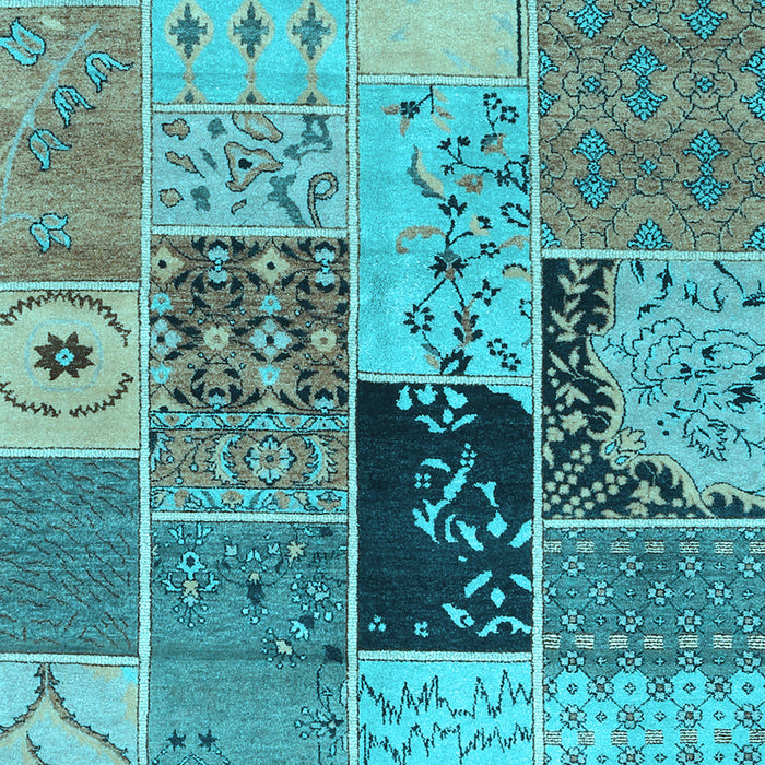 Patchwork Light Blue Transitional Rug, con2627lblu