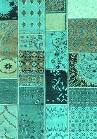 Patchwork Turquoise Transitional Rug, con2627turq