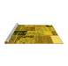 Sideview of Machine Washable Patchwork Yellow Transitional Rug, wshcon2627yw