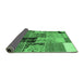 Sideview of Patchwork Emerald Green Transitional Rug, con2627emgrn