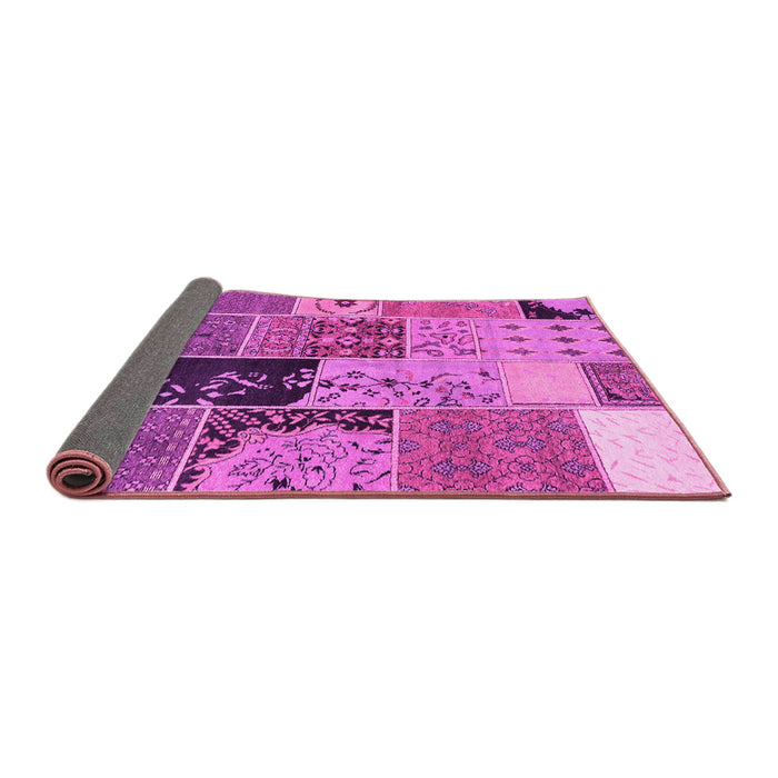 Sideview of Patchwork Pink Transitional Rug, con2627pnk