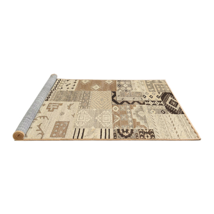 Serging Thickness of Machine Washable Contemporary Khaki Gold Rug, wshcon2628