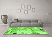 Machine Washable Southwestern Green Country Area Rugs in a Living Room,, wshcon2628grn