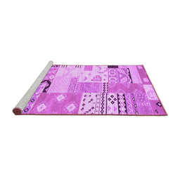 Sideview of Machine Washable Southwestern Purple Country Area Rugs, wshcon2628pur
