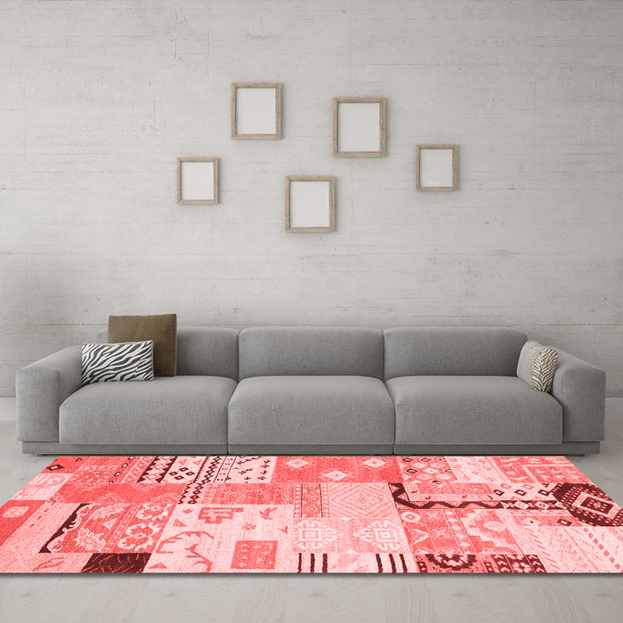 Country Red Washable Rugs