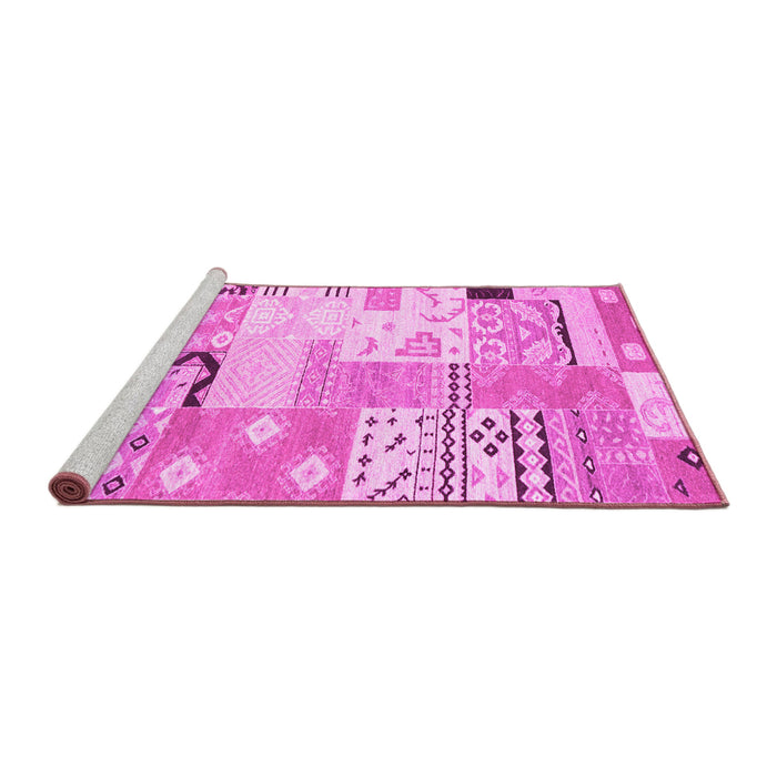 Sideview of Machine Washable Southwestern Pink Country Rug, wshcon2628pnk