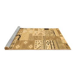 Sideview of Machine Washable Southwestern Brown Country Rug, wshcon2628brn