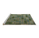 Serging Thickness of Machine Washable Contemporary Khaki Green Rug, wshcon2629