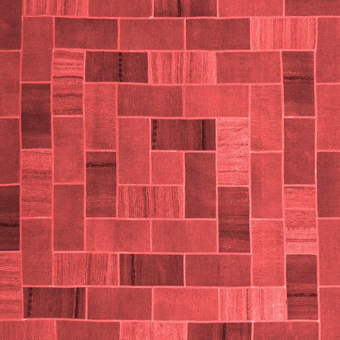 Machine Washable Patchwork Red Transitional Rug, wshcon2629red