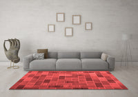 Machine Washable Patchwork Red Transitional Rug, wshcon2629red