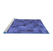 Sideview of Machine Washable Patchwork Blue Transitional Rug, wshcon2629blu