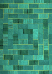 Patchwork Turquoise Transitional Rug, con2629turq