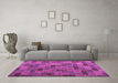 Machine Washable Patchwork Pink Transitional Rug in a Living Room, wshcon2629pnk