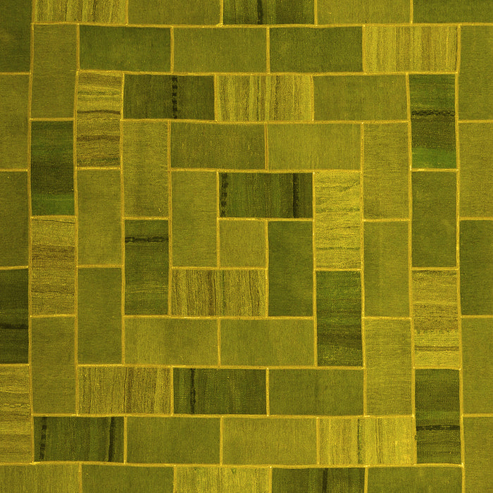 Patchwork Yellow Transitional Rug, con2629yw