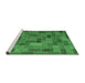 Sideview of Machine Washable Patchwork Emerald Green Transitional Area Rugs, wshcon2629emgrn