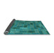 Sideview of Patchwork Light Blue Transitional Rug, con2629lblu