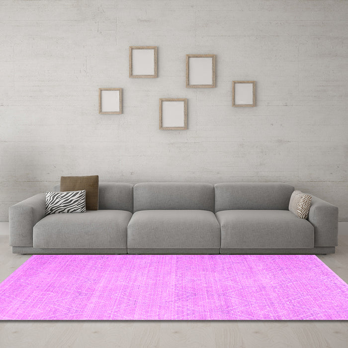 Machine Washable Abstract Pink Contemporary Rug in a Living Room, wshcon262pnk