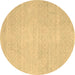 Round Abstract Brown Contemporary Rug, con262brn