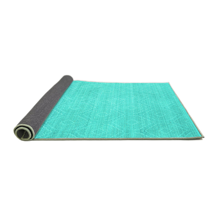 Sideview of Abstract Turquoise Contemporary Rug, con262turq