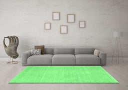 Machine Washable Abstract Emerald Green Contemporary Area Rugs in a Living Room,, wshcon262emgrn