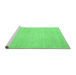 Sideview of Machine Washable Abstract Emerald Green Contemporary Area Rugs, wshcon262emgrn