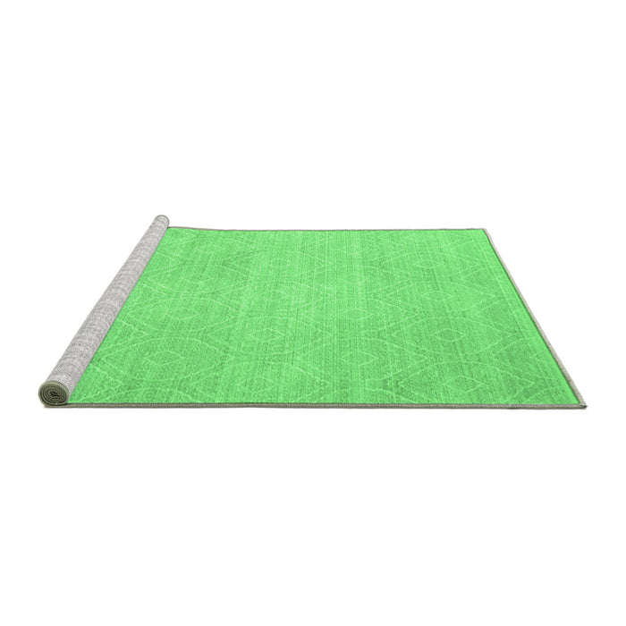 Sideview of Machine Washable Abstract Emerald Green Contemporary Area Rugs, wshcon262emgrn