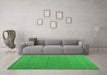 Machine Washable Abstract Green Contemporary Area Rugs in a Living Room,, wshcon2630grn