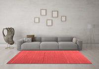 Machine Washable Abstract Red Contemporary Rug, wshcon2630red