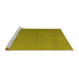 Sideview of Machine Washable Abstract Yellow Contemporary Rug, wshcon2630yw