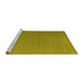 Sideview of Machine Washable Abstract Yellow Contemporary Rug, wshcon2630yw