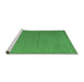 Sideview of Machine Washable Abstract Emerald Green Contemporary Area Rugs, wshcon2630emgrn