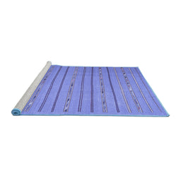 Sideview of Machine Washable Abstract Blue Contemporary Rug, wshcon2631blu