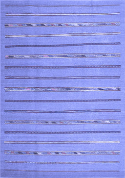 Abstract Blue Contemporary Rug, con2631blu