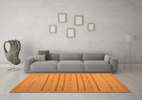 Machine Washable Abstract Orange Contemporary Rug, wshcon2631org