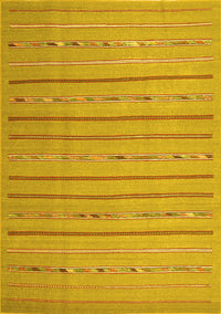 Abstract Yellow Contemporary Rug, con2631yw