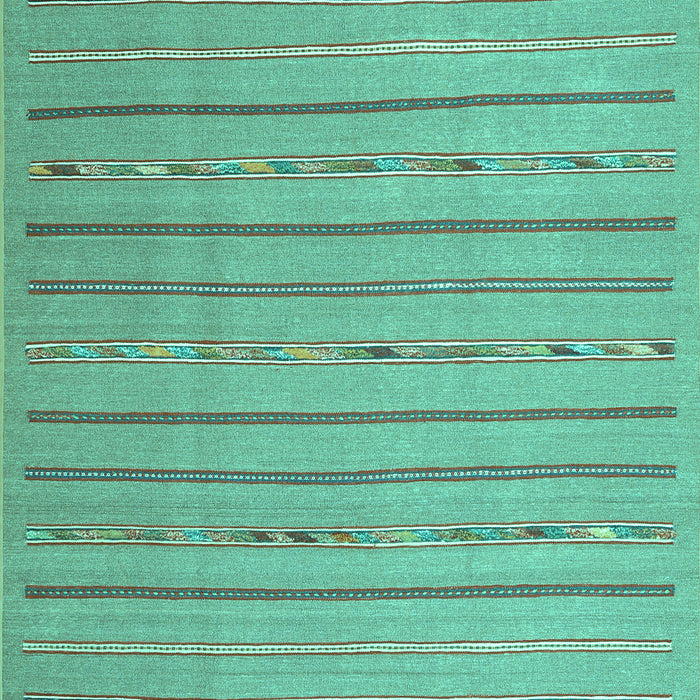 Machine Washable Abstract Turquoise Contemporary Area Rugs, wshcon2631turq