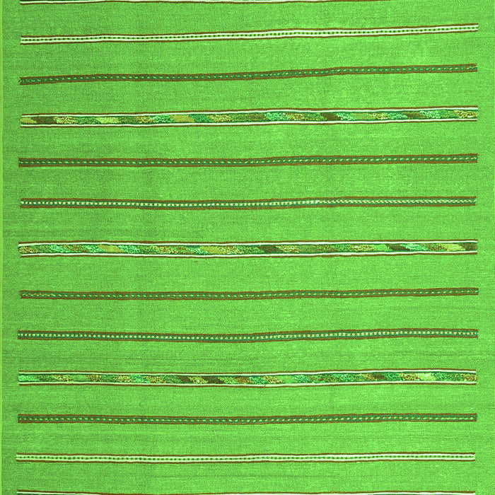 Serging Thickness of Machine Washable Abstract Green Contemporary Area Rugs, wshcon2631grn