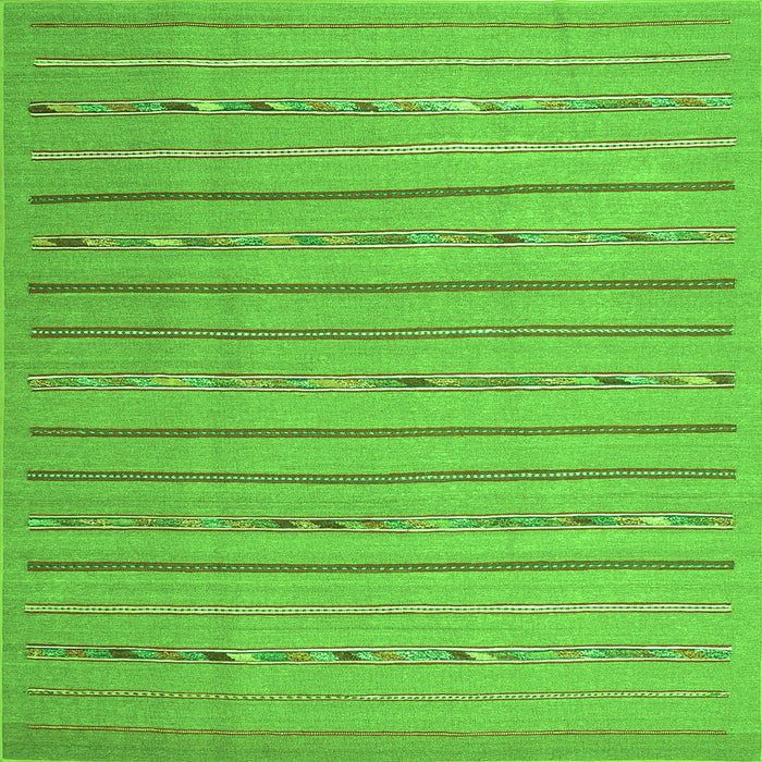 Serging Thickness of Abstract Green Contemporary Rug, con2631grn