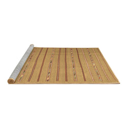 Sideview of Machine Washable Abstract Brown Contemporary Rug, wshcon2631brn