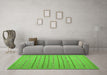 Machine Washable Abstract Green Contemporary Area Rugs in a Living Room,, wshcon2631grn