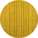 Round Abstract Yellow Contemporary Rug, con2631yw