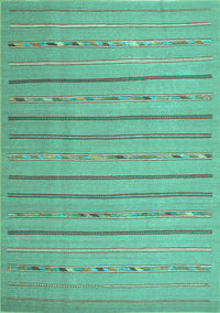 Abstract Turquoise Contemporary Rug, con2631turq