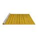Sideview of Machine Washable Abstract Yellow Contemporary Rug, wshcon2631yw