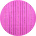 Round Machine Washable Abstract Pink Contemporary Rug, wshcon2631pnk