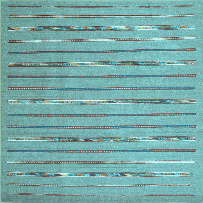 Square Abstract Light Blue Contemporary Rug, con2631lblu